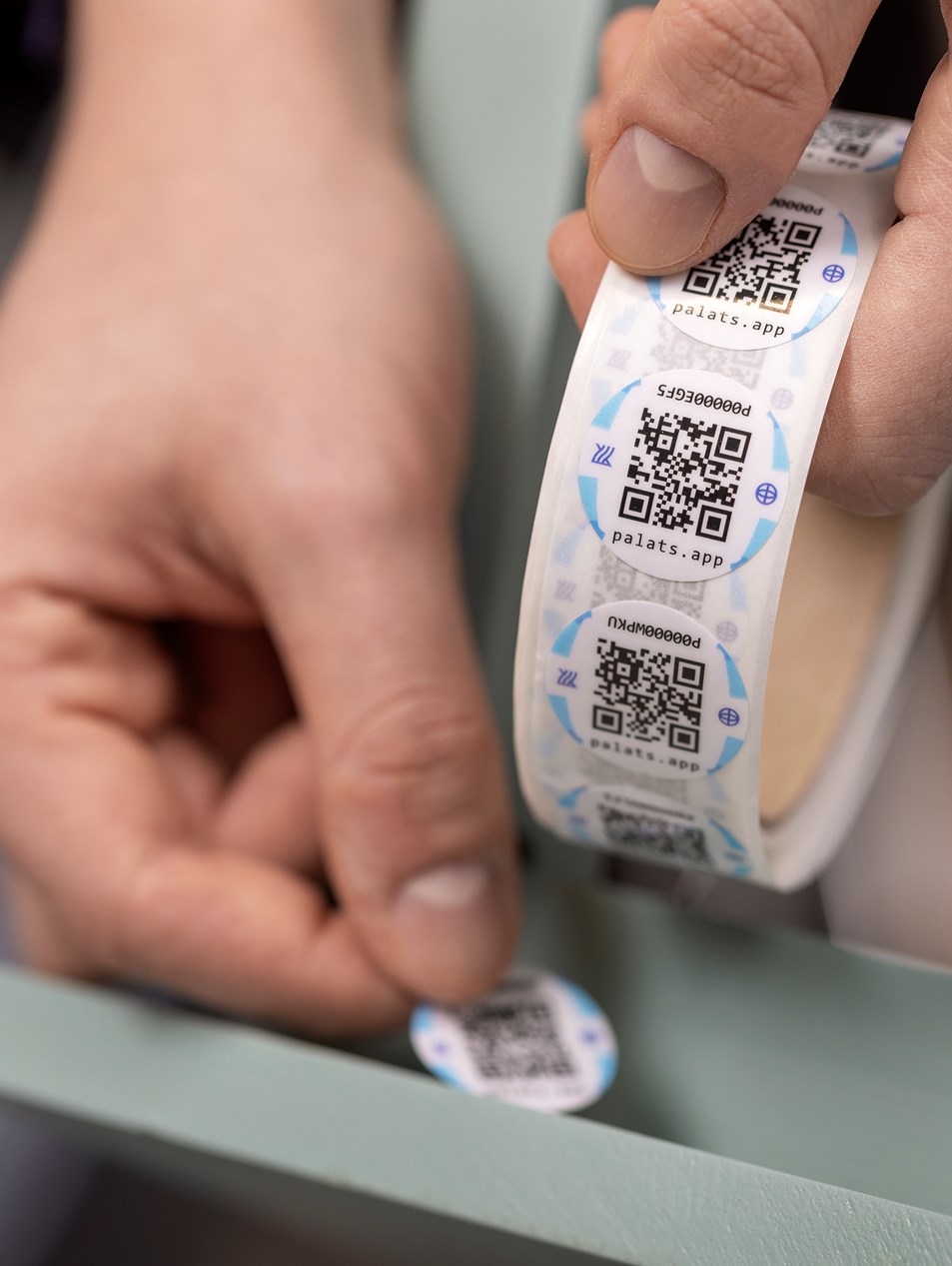 Varje föremål får en QR-kod kopplad till Palats.