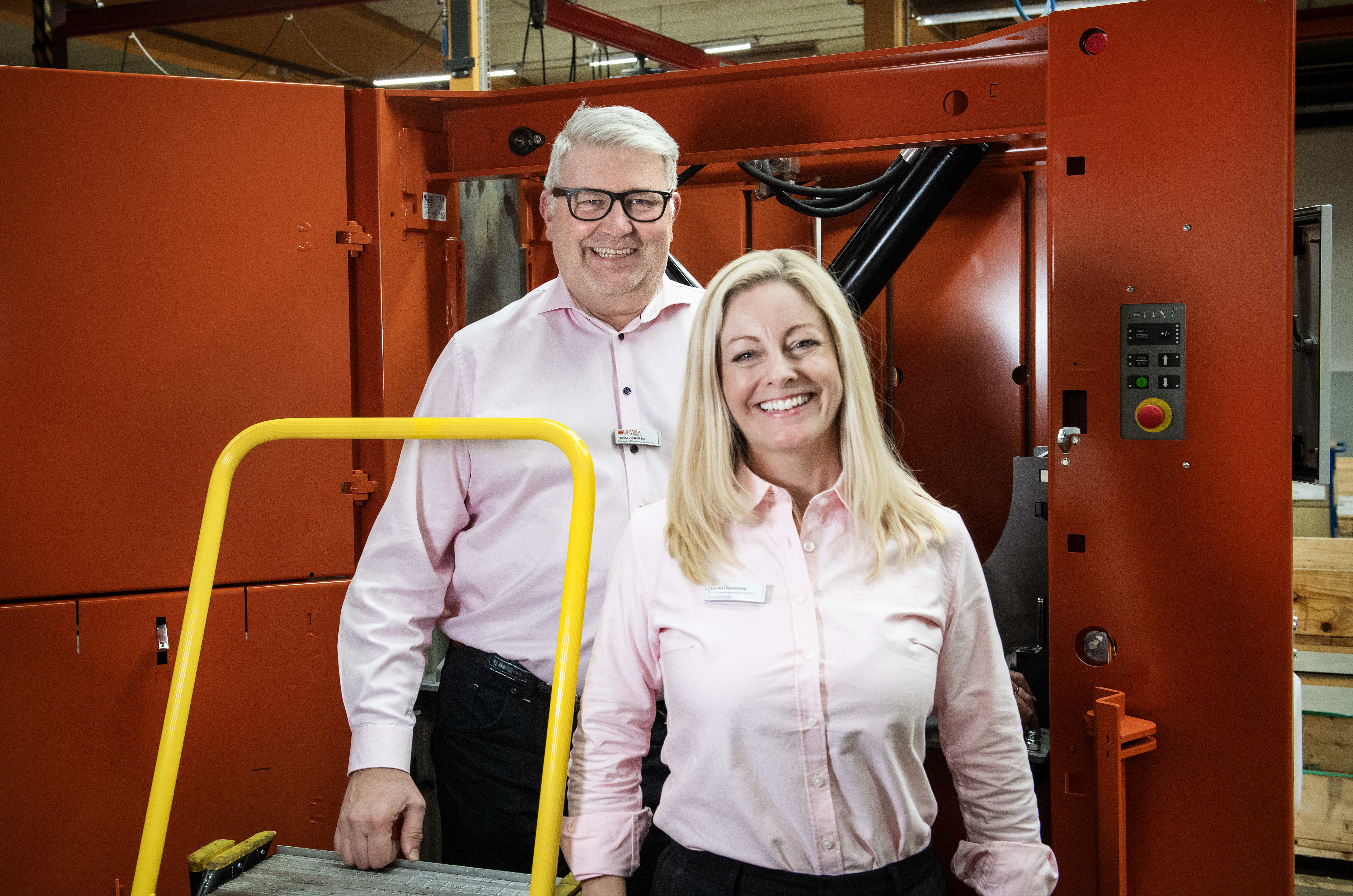 vd Tomas Johansson tillsammans med Annika Lindstrand som är HR-ansvarig hos Orwak