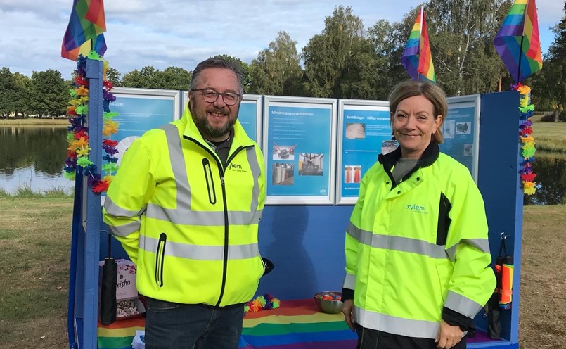 Anna Hermansson tillsammans med Jarkko Pekkala, IF Metall som ingår i Jämställdhetsgruppen.